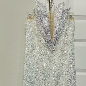 Elegant Silver Sequin Dress